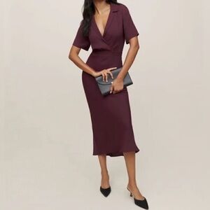 Reformation Burgundy Midi Dress